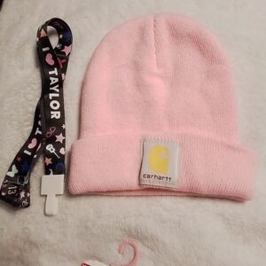 Carhartt Pink Kids Beanie+taylor Lanyard